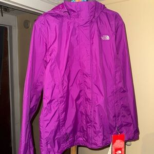 The North Face Magenta Hooded Windbreaker Womans